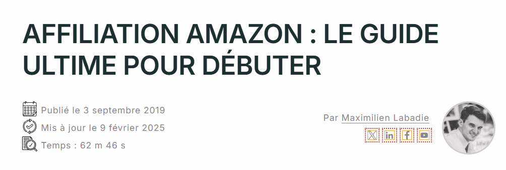 Guide complet sur l'affiliation Amazon par Maximilien Labadie