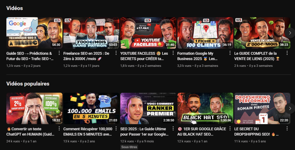 Chaîne Youtube de romain Pirotte